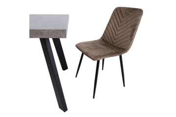 Brie Stol Beige Fløyel - Møbler - Stoler - Spisestuestoler & kjøkkenstoler