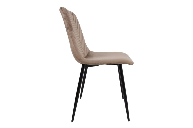 Brie Stol Beige Fløyel - Møbler - Stoler - Spisestuestoler & kjøkkenstoler