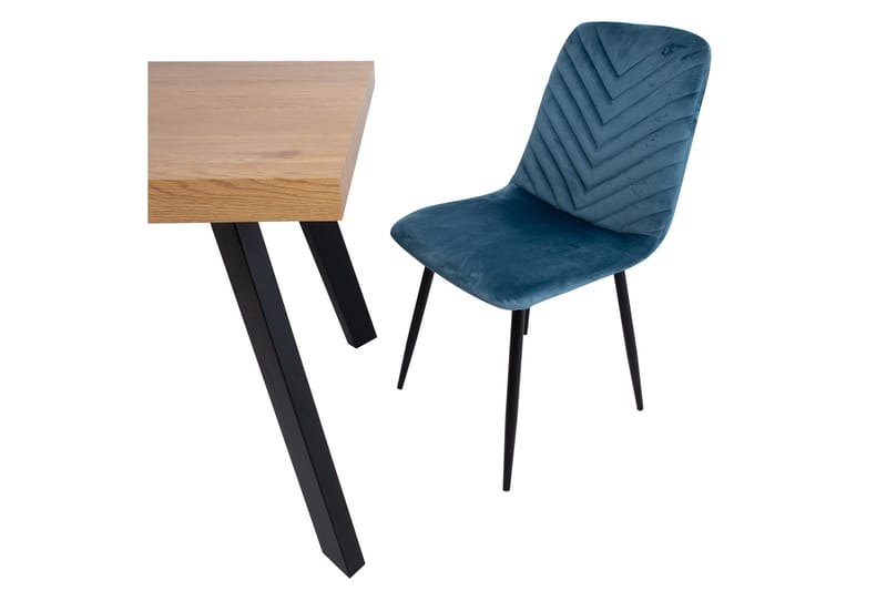Brie Stol Blå Fløyel - Møbler - Stoler - Spisestuestoler & kjøkkenstoler