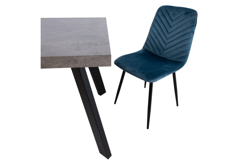 Brie Stol Blå Fløyel - Møbler - Stoler - Spisestuestoler & kjøkkenstoler