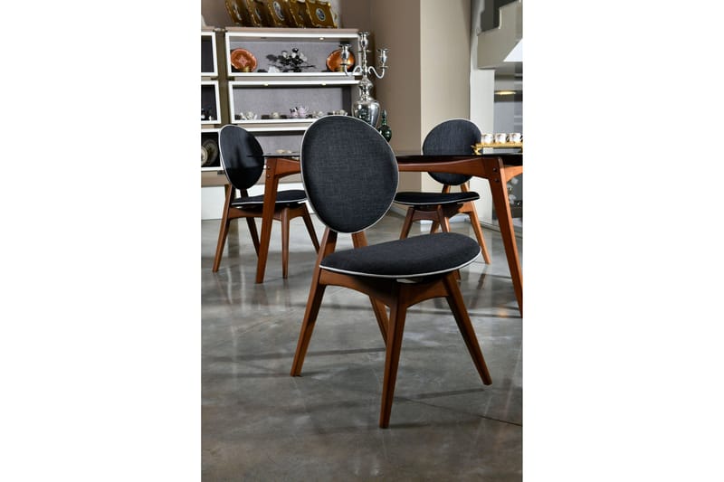 Charbel Spisestol - Valnøtt/Antrasitt - Møbler - Stoler - Spisestuestoler & kjøkkenstoler