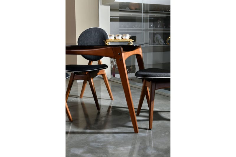 Charbel Spisestol - Valnøtt/Antrasitt - Møbler - Stoler - Spisestuestoler & kjøkkenstoler