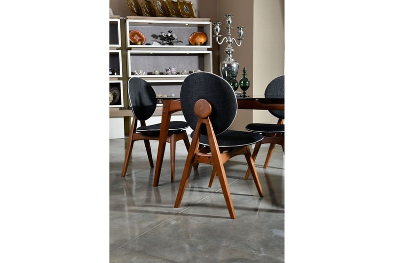 Charbel Spisestol - Valnøtt/Antrasitt - Møbler - Stoler - Spisestuestoler & kjøkkenstoler