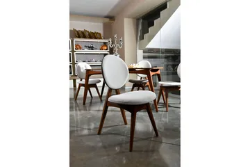 Charbel Spisestol - Valnøtt/Krem - Møbler - Stoler - Spisestuestoler & kjøkkenstoler