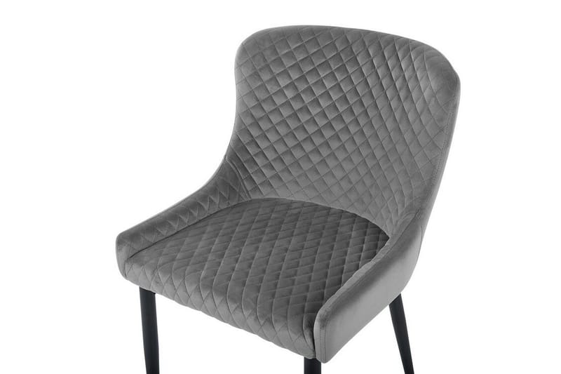 Colino Stol 2-pk Fløyel - Grå - Møbler - Stoler - Spisestuestoler & kjøkkenstoler