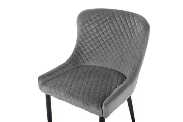 Colino Stol 2-pk Fløyel - Grå - Møbler - Stoler - Spisestuestoler & kjøkkenstoler