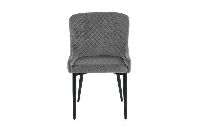 Colino Stol 2-pk Fløyel - Grå - Møbler - Stoler - Spisestuestoler & kjøkkenstoler