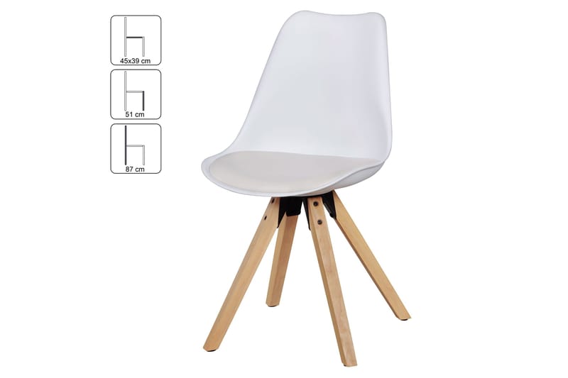 Dedhia Spisestol 2-pk - Hvit - Møbler - Stoler - Spisestuestoler & kjøkkenstoler