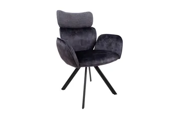 Eddy Stol med armlener Mørkegrå fløyel - Møbler - Stoler - Spisestuestoler & kjøkkenstoler