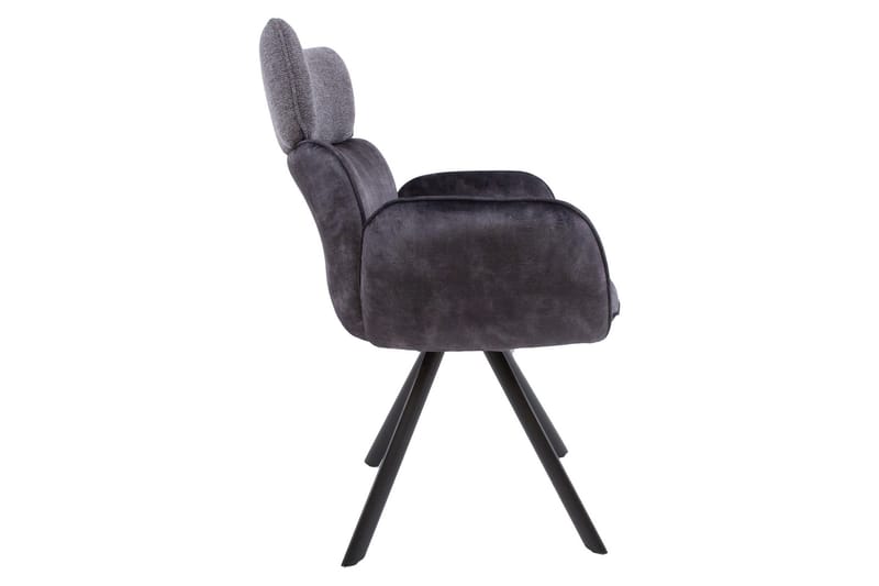 Eddy Stol med armlener Mørkegrå fløyel - Møbler - Stoler - Spisestuestoler & kjøkkenstoler