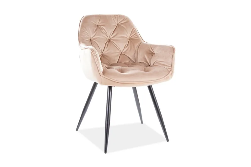 Eiber Karmstol, Fløyel/Beige/Svart