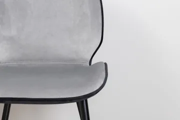 Emma Spisestol - Velour/Lysegrå/Sort - Møbler - Stoler - Spisestuestoler & kjøkkenstoler