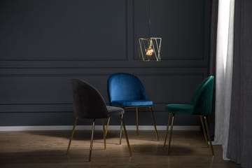 Felipe Spisestol Fløyel - Grå/Gull - Møbler - Stoler - Spisestuestoler & kjøkkenstoler