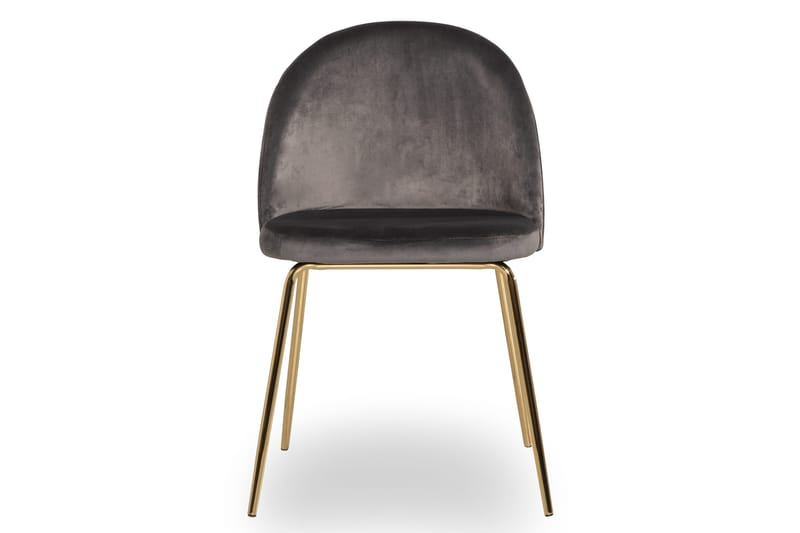 Felipe Spisestol Fløyel - Grå/Gull - Møbler - Stoler - Spisestuestoler & kjøkkenstoler