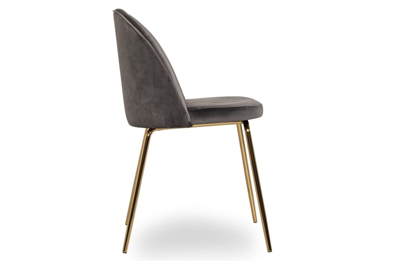 Felipe Spisestol Fløyel - Grå/Gull - Møbler - Stoler - Spisestuestoler & kjøkkenstoler