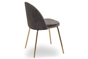Felipe Spisestol Fløyel - Grå/Gull - Møbler - Stoler - Spisestuestoler & kjøkkenstoler
