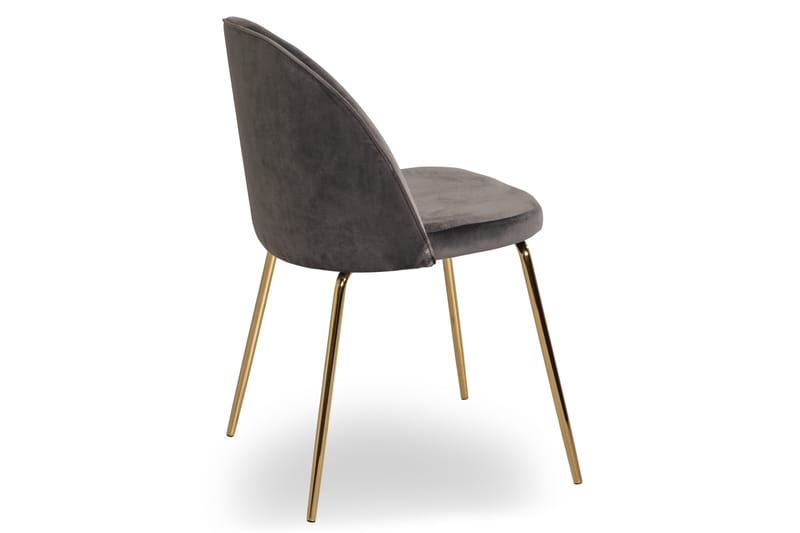 Felipe Spisestol Fløyel - Grå/Gull - Møbler - Stoler - Spisestuestoler & kjøkkenstoler