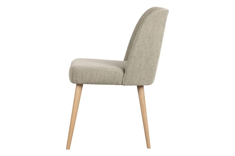 Forcea Spisestol i Bouclé med Trebein - Beige - Møbler - Stoler - Spisestuestoler & kjøkkenstoler