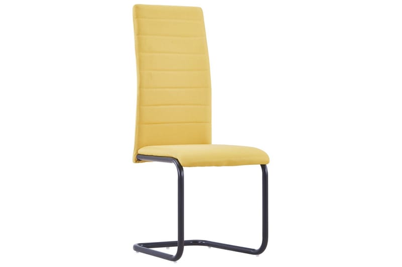 Frittbrende spisestoler 4 stk gul stoff - Gul - Spisestuestoler & kjøkkenstoler - Karmstol