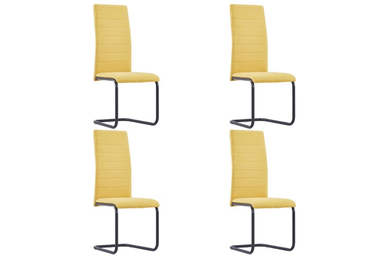 Frittbrende spisestoler 4 stk gul stoff - Gul - Spisestuestoler & kjøkkenstoler - Karmstol