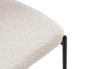 Gemmiano Spisestol & Kjøkkenstol i Bouclé Teddy med Svarte Metallben - Hvit - Møbler - Stoler - Spisestuestoler & kjøkkenstoler