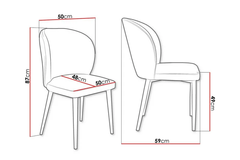 Glenarm Spisestol i Fløyel med Metallfinish - Gammelrosa - Møbler - Stoler - Spisestuestoler & kjøkkenstoler