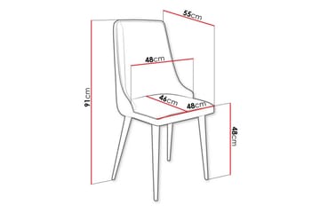 Glenarm Spisestol i Fløyel med Metallfinish - Kremhvit - Møbler - Stoler - Spisestuestoler & kjøkkenstoler