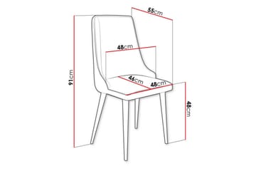Glenarm Spisestol i Fløyel med Metallfinish - Lysegrå - Møbler - Stoler - Spisestuestoler & kjøkkenstoler
