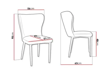 Glenarm Spisestol i Fløyel med Metallfinish - Smaragdgrønn - Møbler - Stoler - Spisestuestoler & kjøkkenstoler