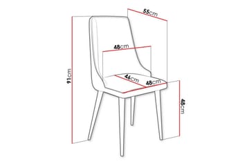 Glenarm Spisestol i Fløyel med Metallfinish - Svart - Møbler - Stoler - Spisestuestoler & kjøkkenstoler