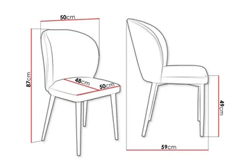 Glenarm Spisestol i Stoff med Metallben - Svart - Møbler - Stoler - Spisestuestoler & kjøkkenstoler