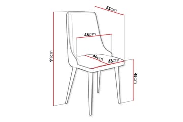 Glenarm Spisestol i Stoff med Metallben - Taupe - Møbler - Stoler - Spisestuestoler & kjøkkenstoler