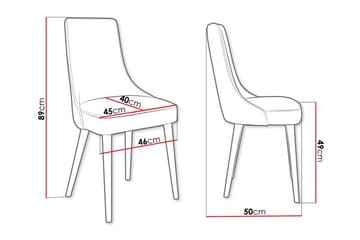 Glenarm Spisestol i Stoff med Treben - Beige|Svart - Møbler - Stoler - Spisestuestoler & kjøkkenstoler