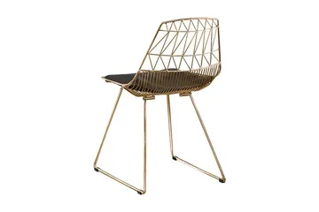 Harlan Polstret Spisestol i Metall - Gull - Møbler - Stoler - Spisestuestoler & kjøkkenstoler