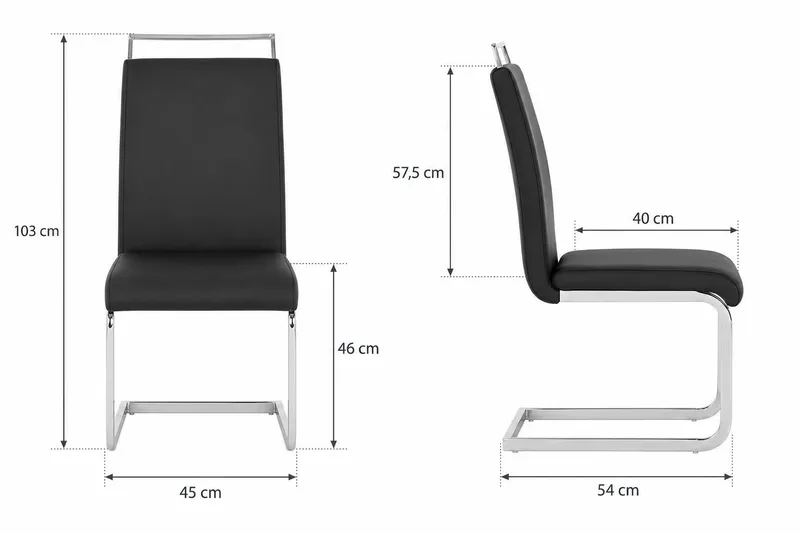 Isoda spisestol i kunstskinn - Svart - Møbler - Stoler - Spisestuestoler & kjøkkenstoler