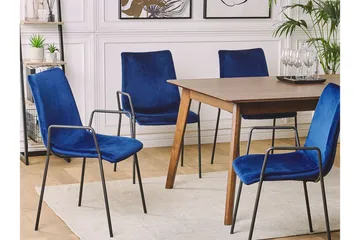 Jeffsy Spisestol 2-pk - Fløyel/Mørkeblå - Møbler - Stoler - Spisestuestoler & kjøkkenstoler