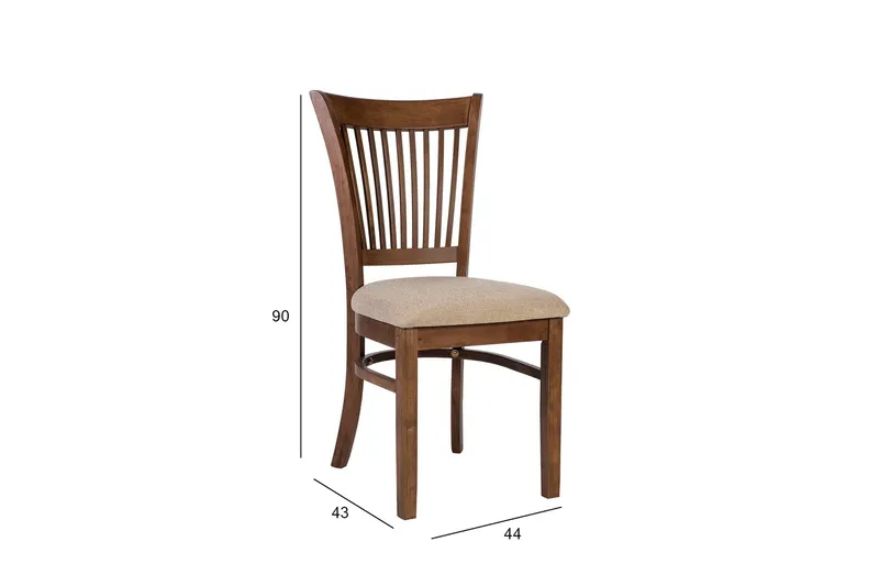 Joy Spisestol i Stoff med Trebein - Beige - Møbler - Stoler - Spisestuestoler & kjøkkenstoler