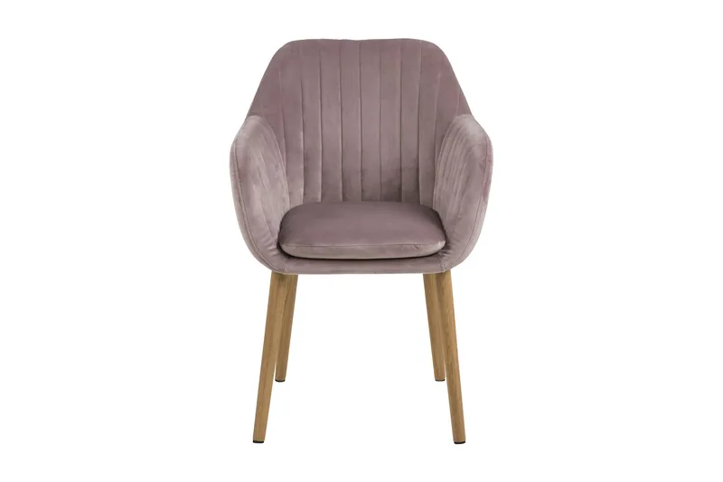 Karmstol Emilia Fløyel - Eik/Rosé - Møbler - Stoler - Spisestuestoler & kjøkkenstoler