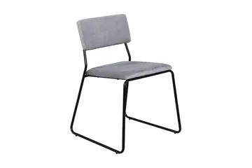 Kenth Spisestol - Velour/Lysegrå/Sort - Møbler - Stoler - Spisestuestoler & kjøkkenstoler