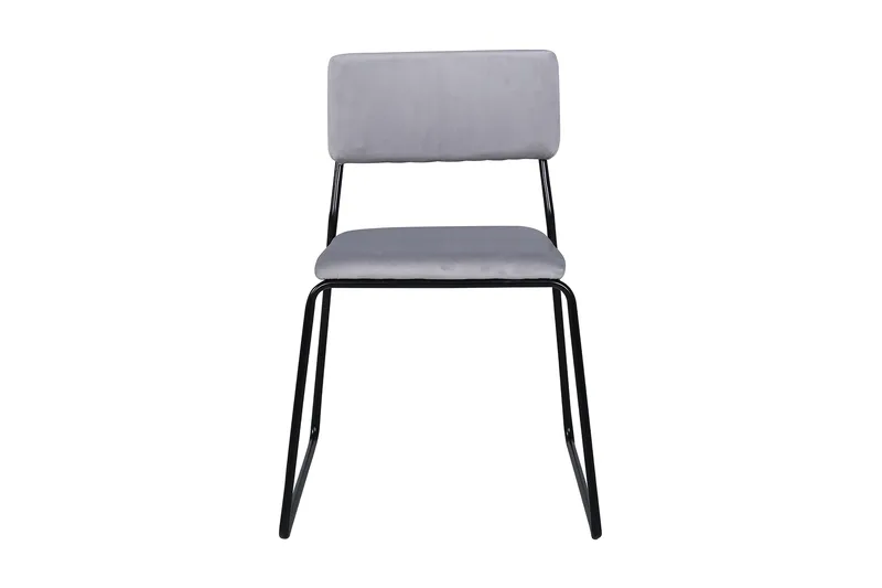Kenth Spisestol - Velour/Lysegrå/Sort - Møbler - Stoler - Spisestuestoler & kjøkkenstoler