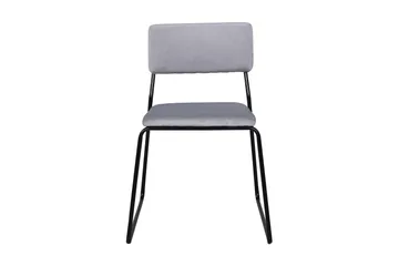 Kenth Spisestol - Velour/Lysegrå/Sort - Møbler - Stoler - Spisestuestoler & kjøkkenstoler