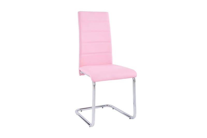 Kjøkkenstol Aiwa Kunstlær 2-pk - Rosa|Krom - Spisestuestoler & kjøkkenstoler