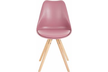 Kjøkkenstol Brenda 2-pk - PU|Rosa|Eik - Møbler - Stoler - Spisestuestoler & kjøkkenstoler