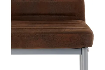 Kjøkkenstol Karia Microfiber 2-pk - Brun/Sølv - Møbler - Stoler - Spisestuestoler & kjøkkenstoler