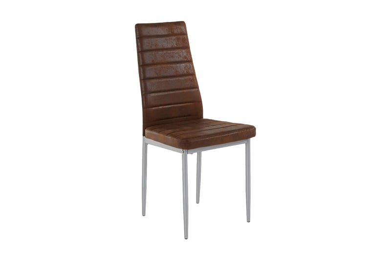 Kjøkkenstol Karia Microfiber 2-pk - Brun/Sølv - Spisestuestoler & kjøkkenstoler