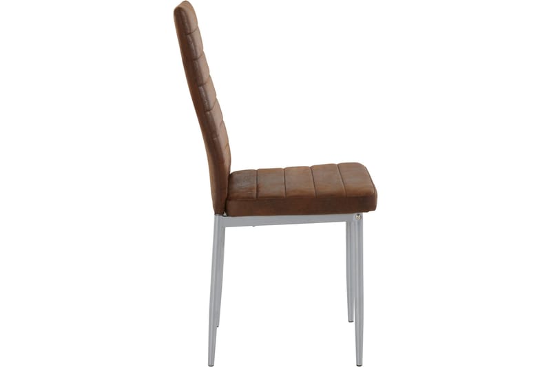 Kjøkkenstol Karia Microfiber 2-pk - Brun/Sølv - Spisestuestoler & kjøkkenstoler