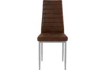 Kjøkkenstol Karia Microfiber 2-pk - Brun/Sølv - Møbler - Stoler - Spisestuestoler & kjøkkenstoler