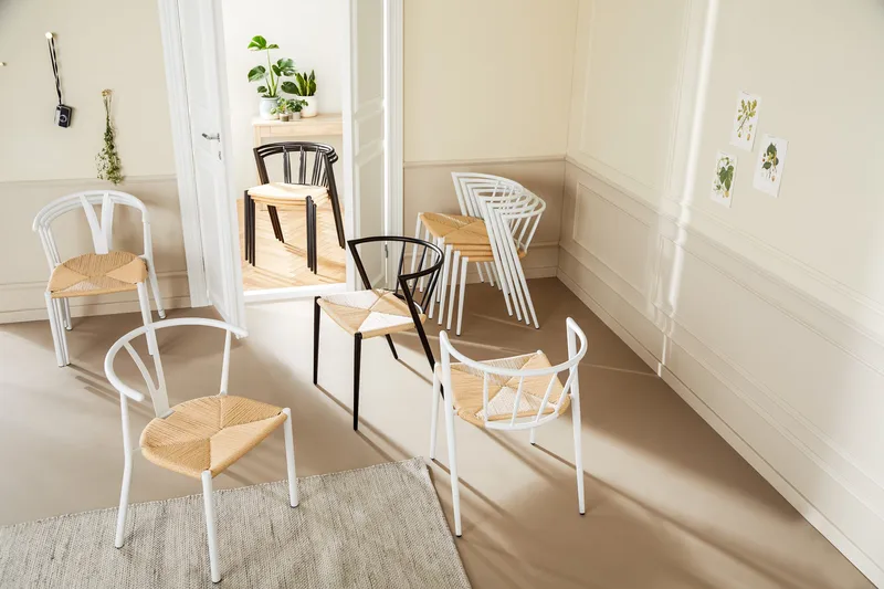 Kjøkkenstol Radella Stål - Svart / Natur - Møbler - Stoler - Spisestuestoler & kjøkkenstoler