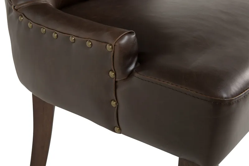 Lenestol Hermione Kunstlær - Brun - Møbler - Stoler - Spisestuestoler & kjøkkenstoler