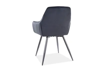 Linsea Karmstol - Fløyel/Svart - Møbler - Stoler - Spisestuestoler & kjøkkenstoler